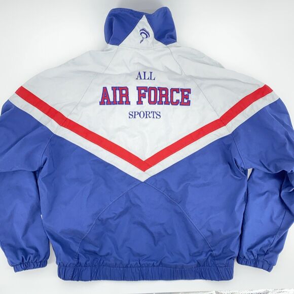 Jammin Mens All Air Force Sports Red Blue Gray Windbreaker Jacket Size Large - Picture 1 of 12